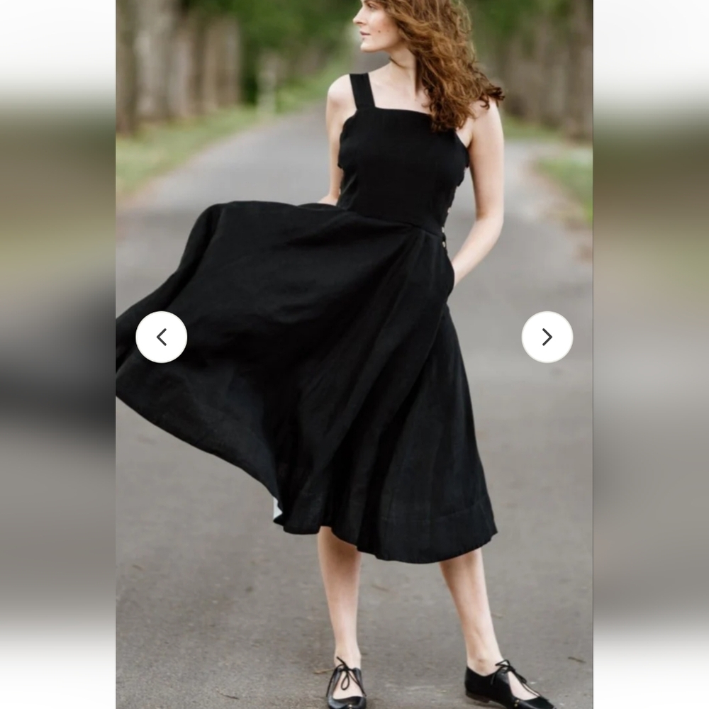 Son de Flor Black Pinafore Dress Size Medium